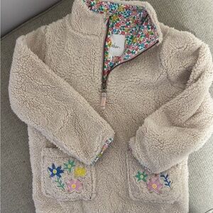 Mini Boden Floral Fleece Jacket